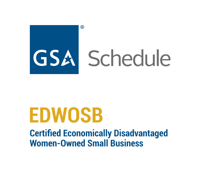 GSA Schedule and Certified Economically Disadvantaged Woman-Owned Small Business Logos
